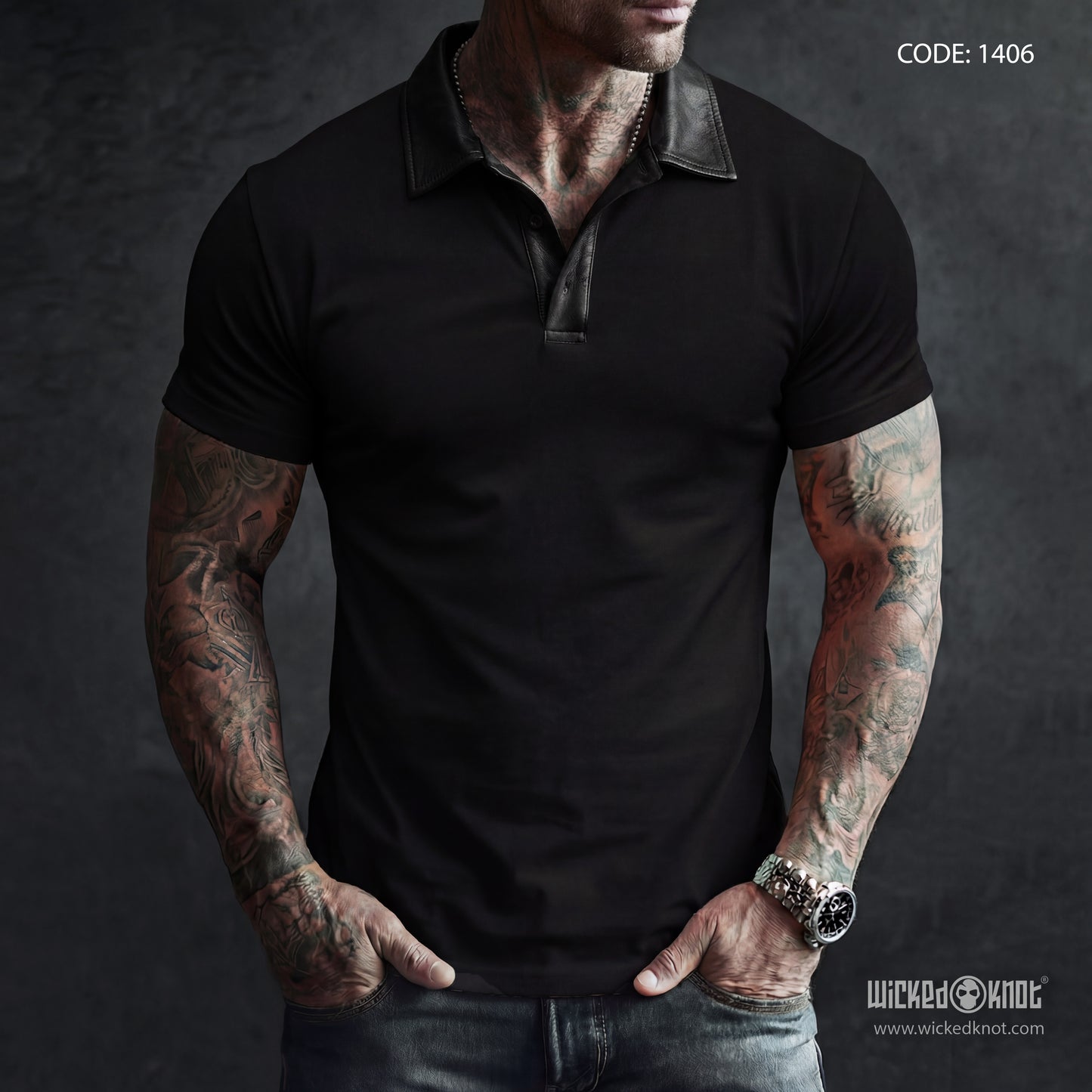 Leather lunar Half Sleeve WKB1406