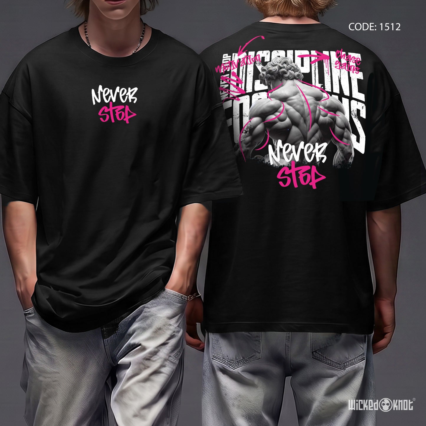Never Stop - Oversize Tshirt -wks1512