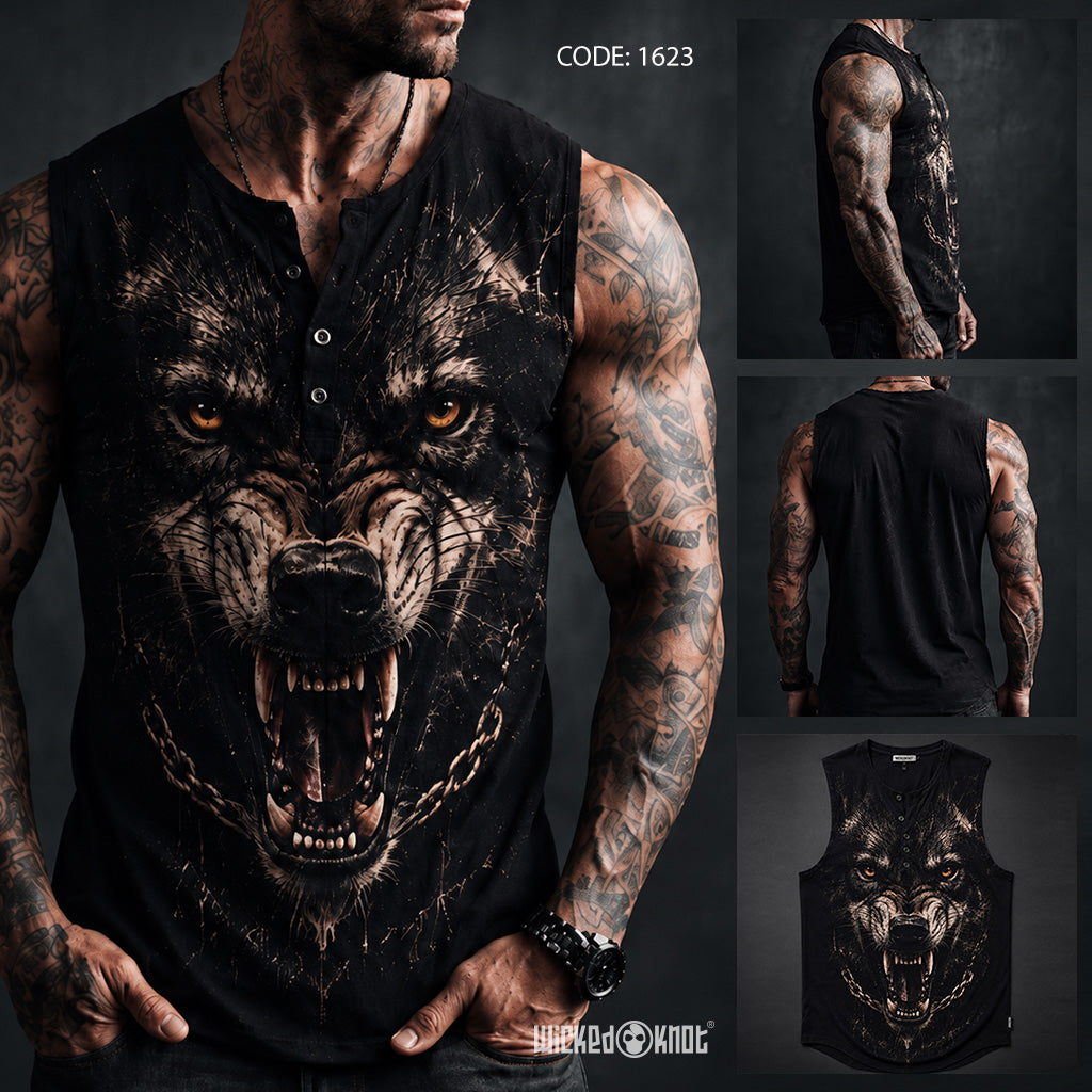 The Hunt - Henley Tank Top - WKB1623