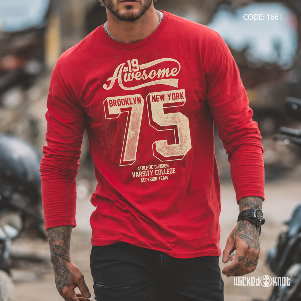 19 Awesome - Long Sleeve T-Shirt wkb1661