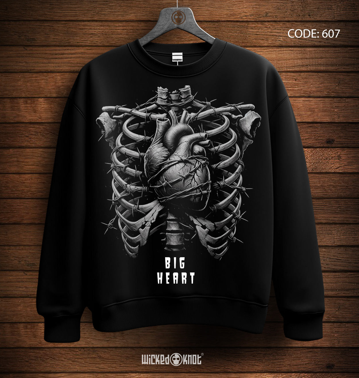 Big Heart C Neck Sweatshirt - wks607
