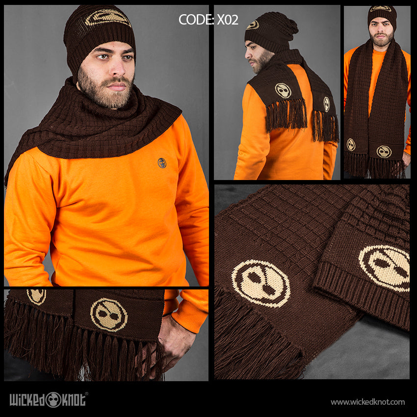 Dark Brown Scarf + Icecap Bundle X02