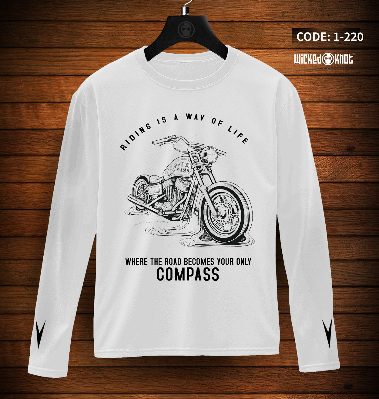 White Compas - Long Sleeve T-Shirt wkb1220