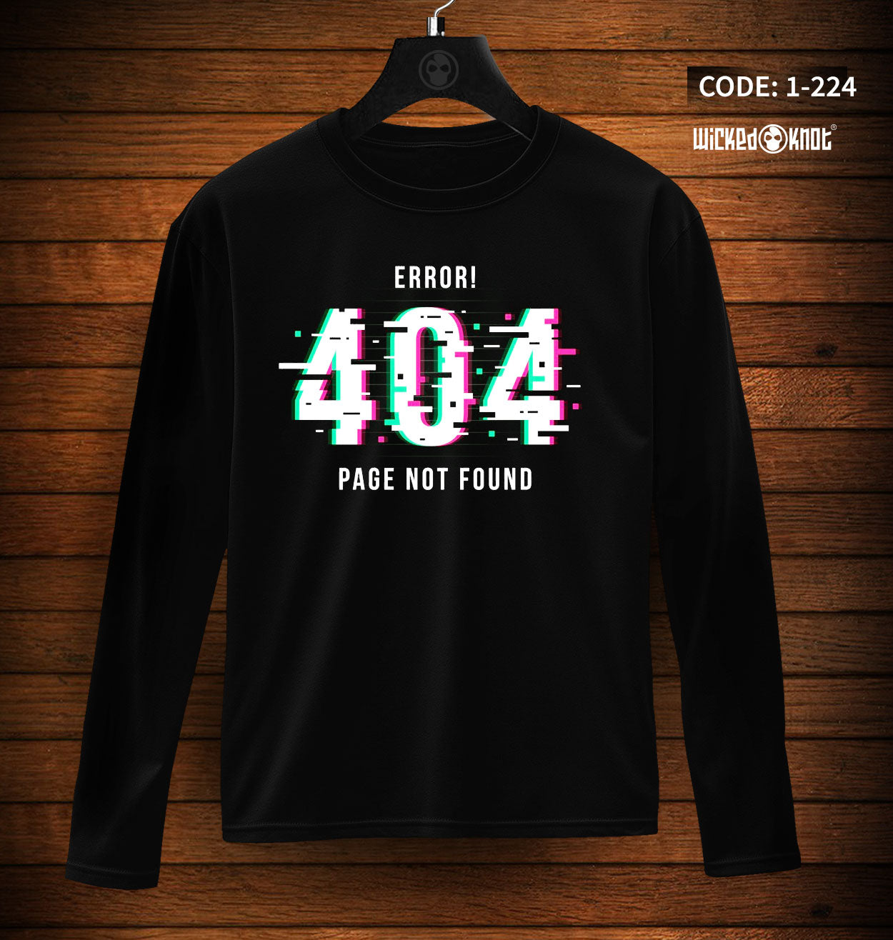 404 Error - Long Sleeve T-Shirt wkb1224