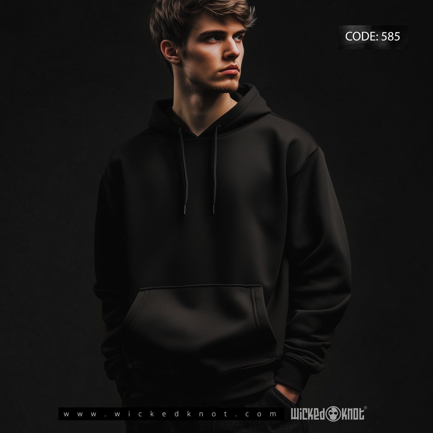 Basic Black - Hoodie -wk585