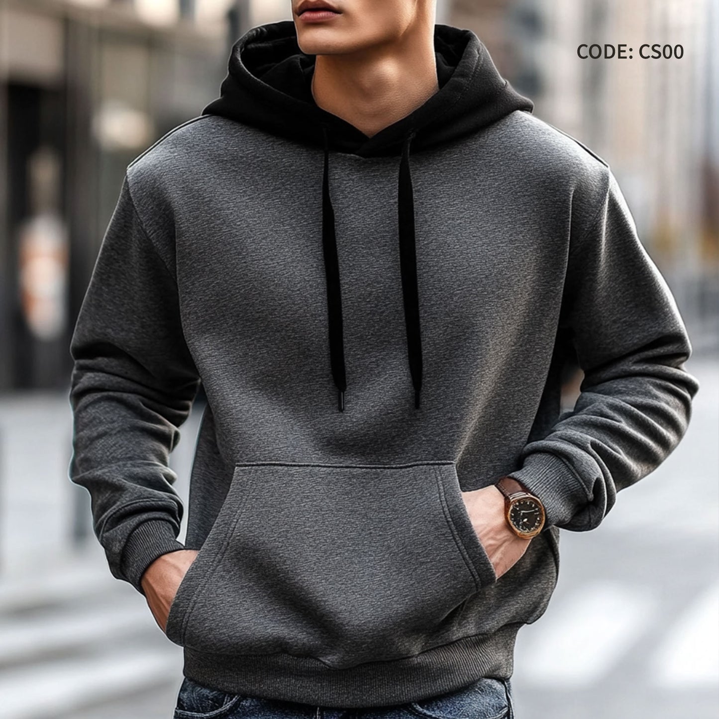 Basic Charcoal Hoodie -CS00