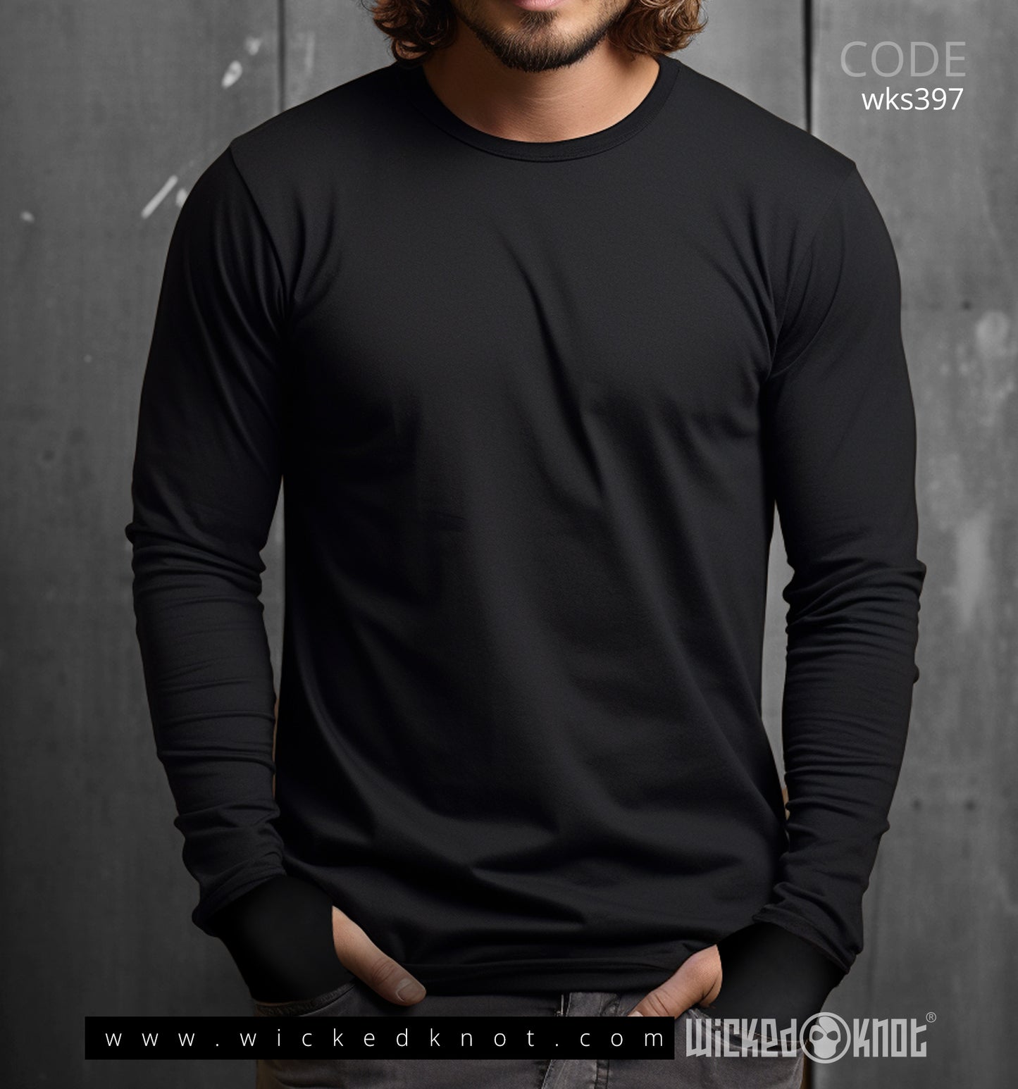 Black Builtin Gloves - Long Sleeve Undershirt - wks397