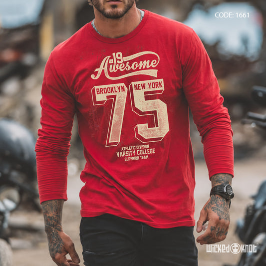19 Awesome - Long Sleeve T-Shirt wkb1661