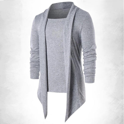 Grey Avant Garde Turn Down Collar Top - wkbin01