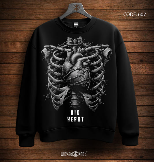 Big Heart C Neck Sweatshirt - wks607