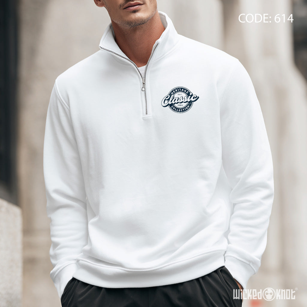 Classic retro Quarter Zip Sweatshirt - wks614