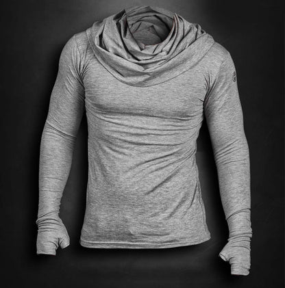 Grey Avant Garde Built in Scarf Undershirt - wks423