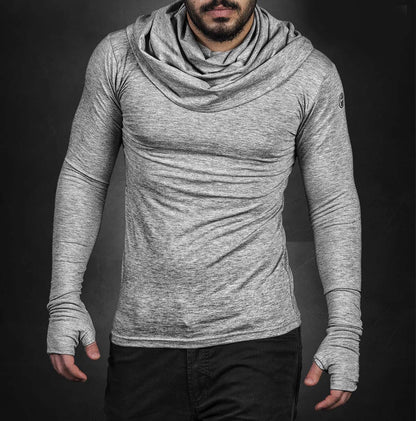 Grey Avant Garde Built in Scarf Undershirt - wks423